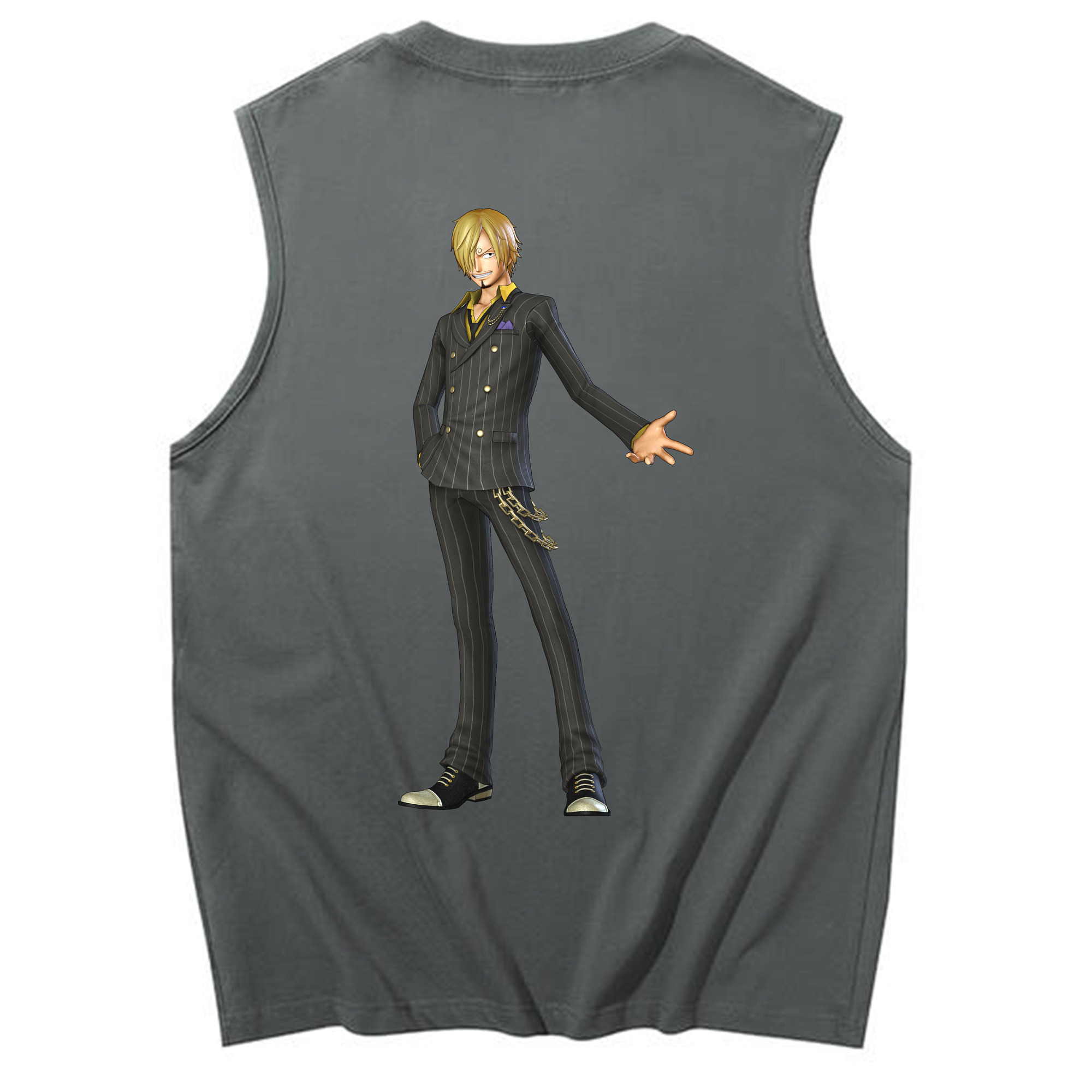 （画像用） ワンピース サンジ ONE PIECE Sanji コットン100％タンクトップ（背面プリント）